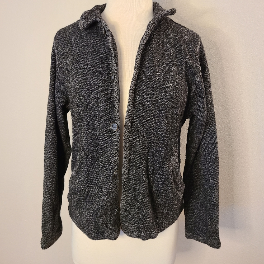 CP Shades Charcoal Button Down Knit Jacket